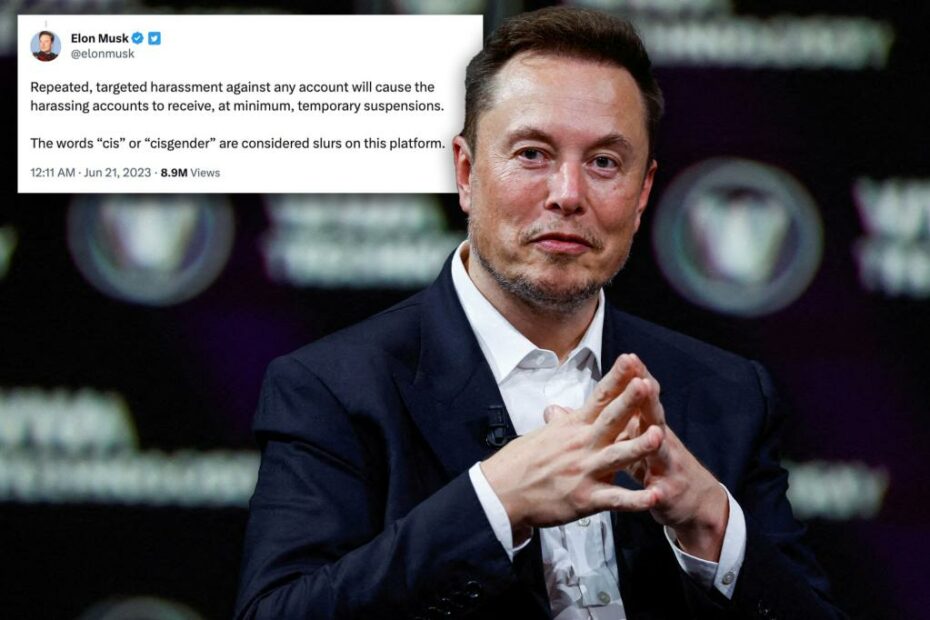 Elon Musk says terms like 'cisgender' are considered 'slurs' on Twitter