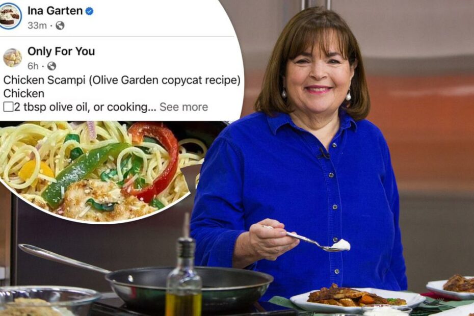 Ina Garten's Facebook hacked — to post Olive Garden recipe