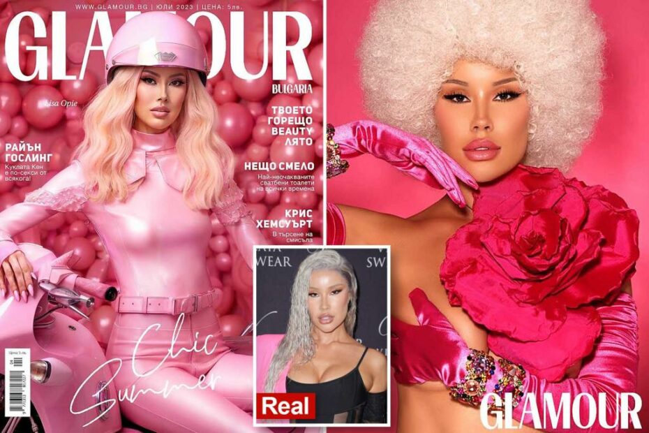 Model Lisa Opie uses AI to create Glamour Bulgaria Barbie-inspired cover