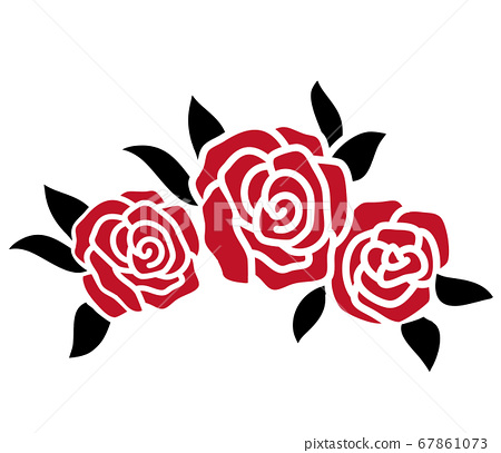Roses Tattoo. Red Roses Black Silhouette Vector - Stock Illustration  [67861073] - Pixta