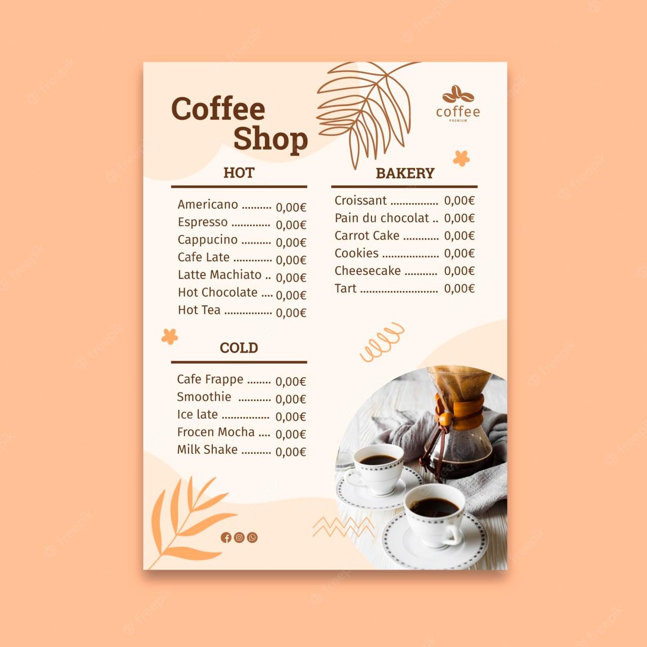 Coffee Menu Template Vectors & Illustrations For Free Download | Freepik